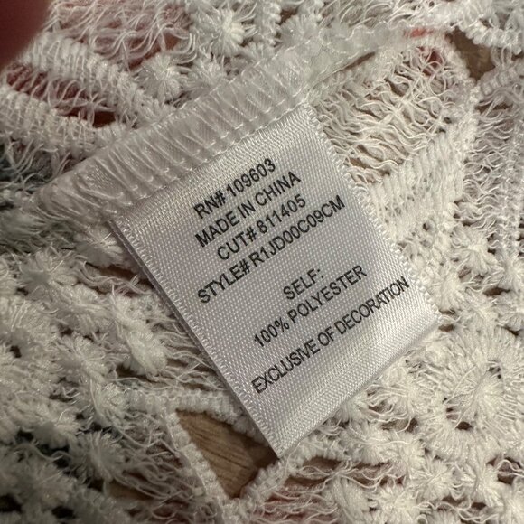 CHRIS MCLAUGHLIN WOMENS XL LACE FLORAL CARDIGAN WHITE - Picture 6 of 10